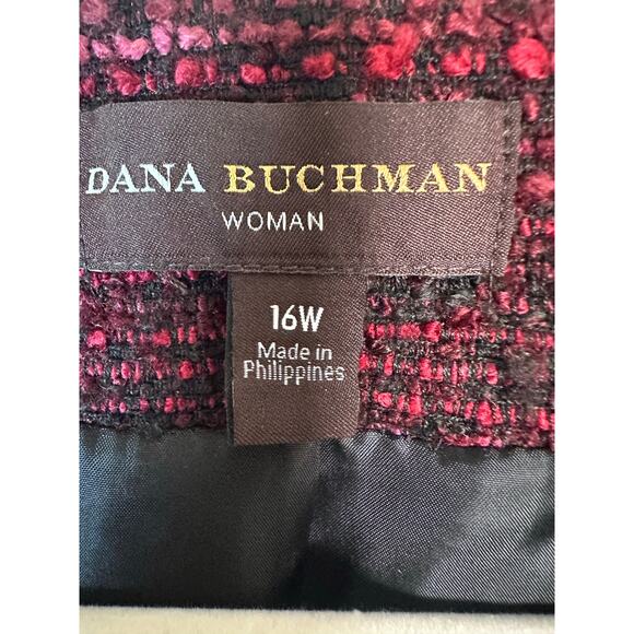 Dana Buchman blazer jacket red Burgundy aviator side zip pockets plus size - Picture 4 of 9